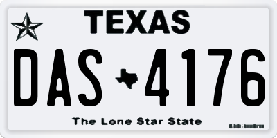 TX license plate DAS4176