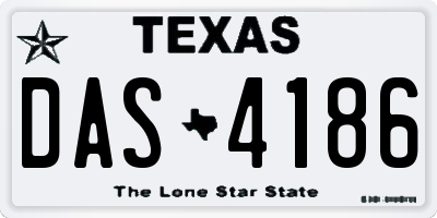 TX license plate DAS4186