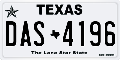 TX license plate DAS4196