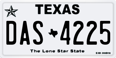 TX license plate DAS4225