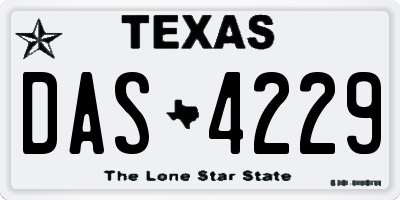 TX license plate DAS4229