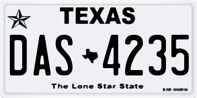 TX license plate DAS4235