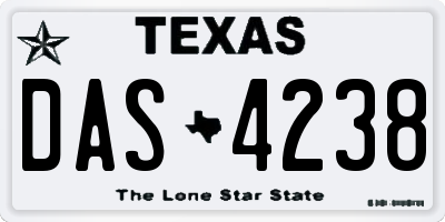 TX license plate DAS4238