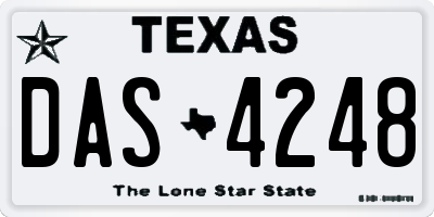 TX license plate DAS4248