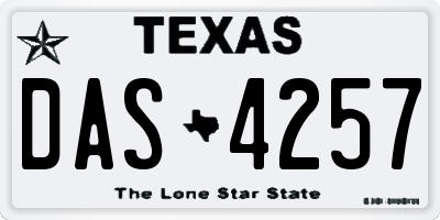 TX license plate DAS4257