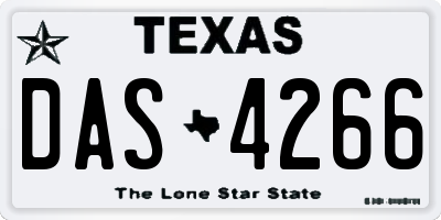TX license plate DAS4266