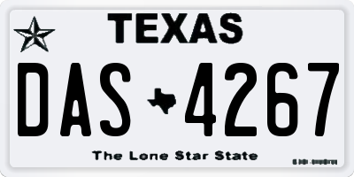 TX license plate DAS4267