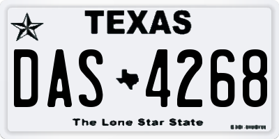 TX license plate DAS4268