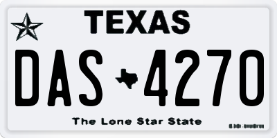 TX license plate DAS4270