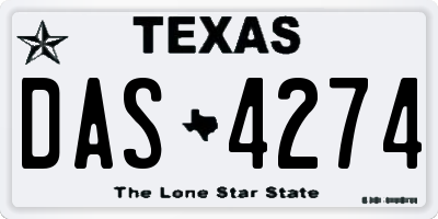 TX license plate DAS4274