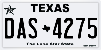 TX license plate DAS4275