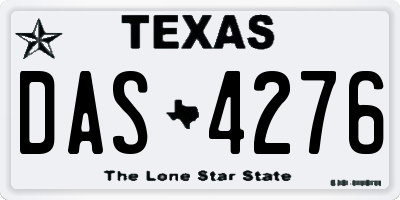 TX license plate DAS4276