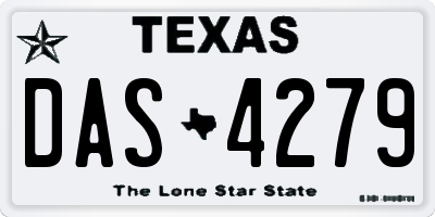 TX license plate DAS4279