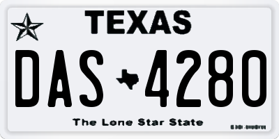 TX license plate DAS4280
