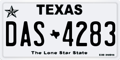 TX license plate DAS4283
