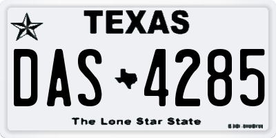 TX license plate DAS4285