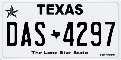 TX license plate DAS4297