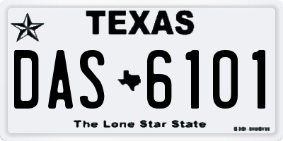 TX license plate DAS6101