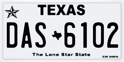 TX license plate DAS6102