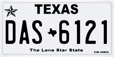 TX license plate DAS6121