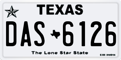 TX license plate DAS6126