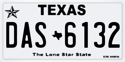 TX license plate DAS6132