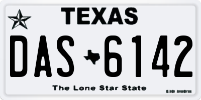TX license plate DAS6142