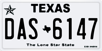 TX license plate DAS6147