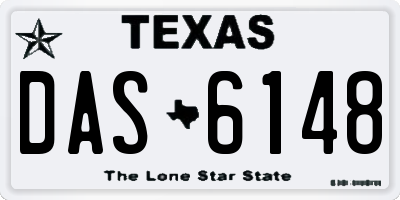 TX license plate DAS6148