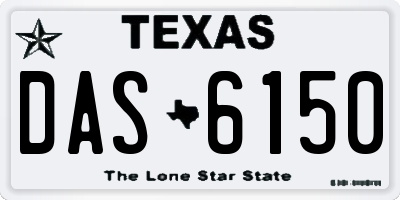 TX license plate DAS6150