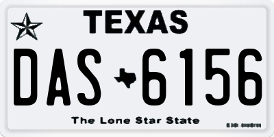 TX license plate DAS6156