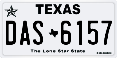 TX license plate DAS6157