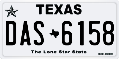 TX license plate DAS6158