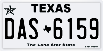 TX license plate DAS6159