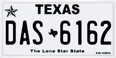 TX license plate DAS6162