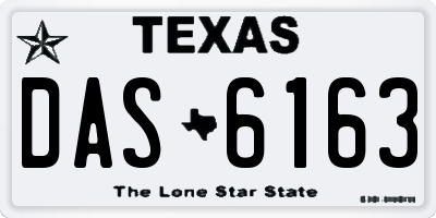 TX license plate DAS6163