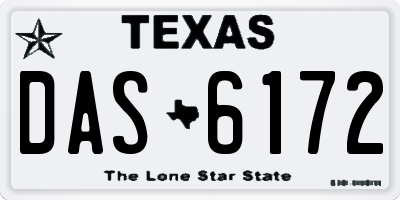 TX license plate DAS6172