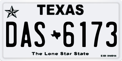 TX license plate DAS6173
