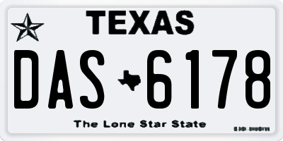 TX license plate DAS6178