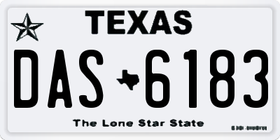 TX license plate DAS6183