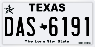 TX license plate DAS6191