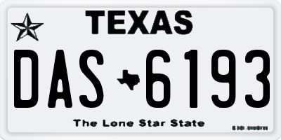 TX license plate DAS6193