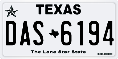 TX license plate DAS6194