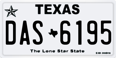TX license plate DAS6195