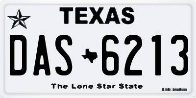 TX license plate DAS6213