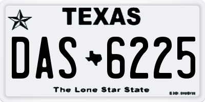 TX license plate DAS6225