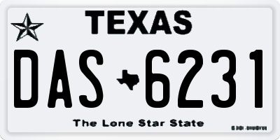 TX license plate DAS6231