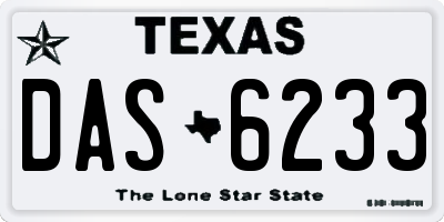 TX license plate DAS6233