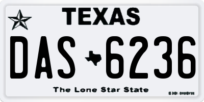 TX license plate DAS6236