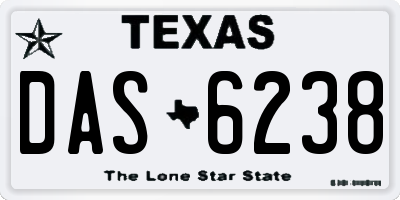 TX license plate DAS6238